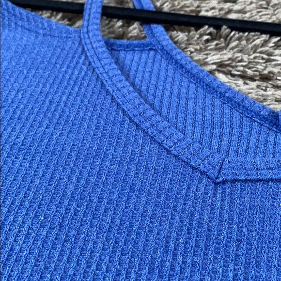 Royal Blue Cold Shoulder Top - Picture 8 of 8